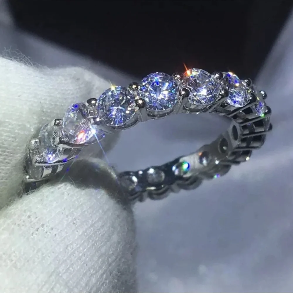NWT 4.5ct Eternity Band - Round Solitaire Stones - Neiman Marcus - Size 6 - Picture 11 of 15